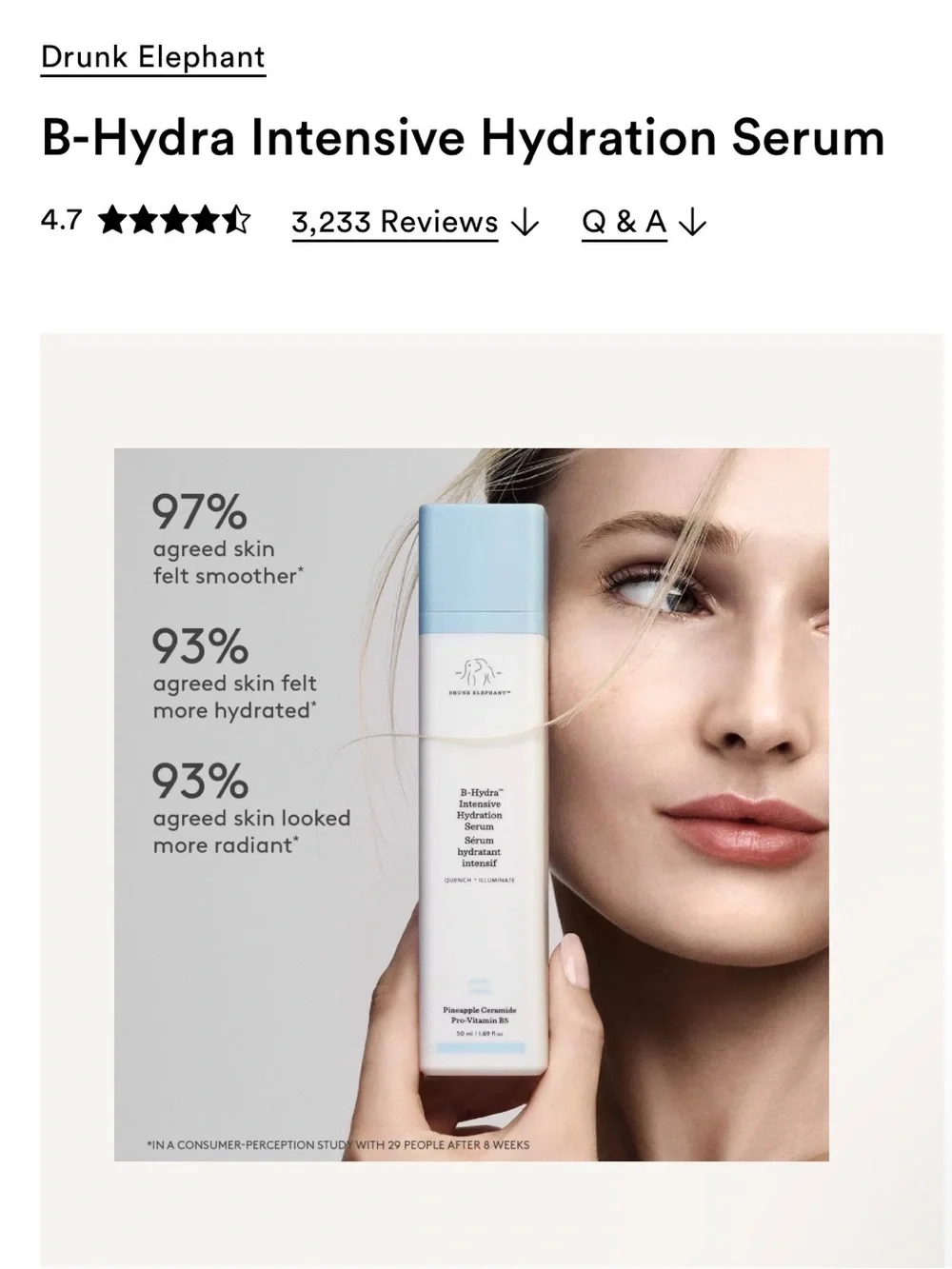 Drunk Elephant B-Hydra Intensive Hydration Serum